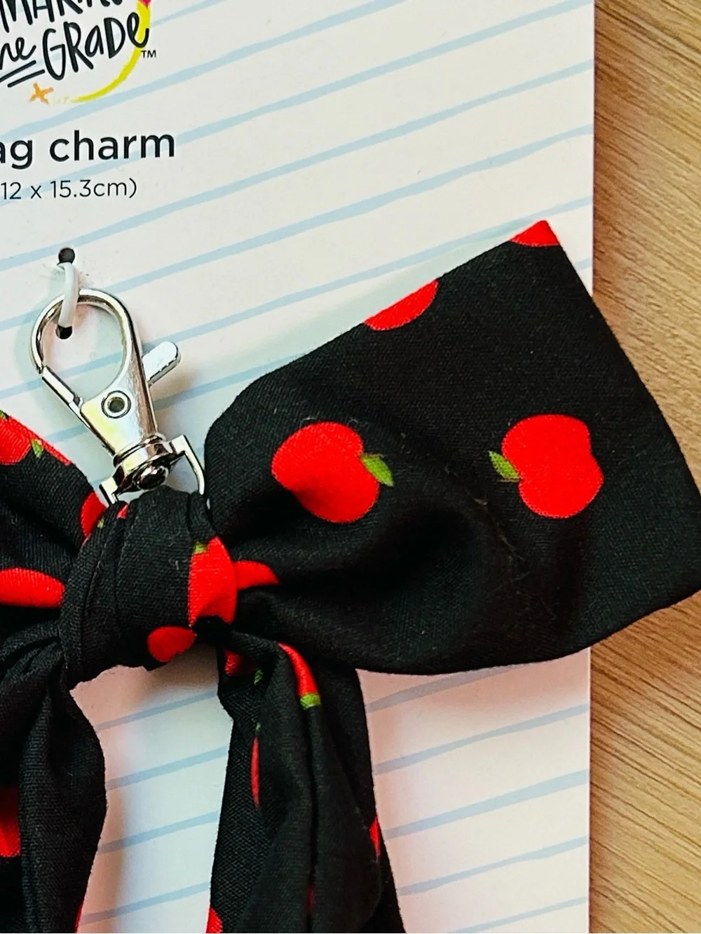 Red Apples Bow Bag Charm-Making The Grade-Teachers Gift-NEW with tags